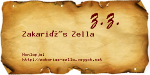 Zakariás Zella névjegykártya